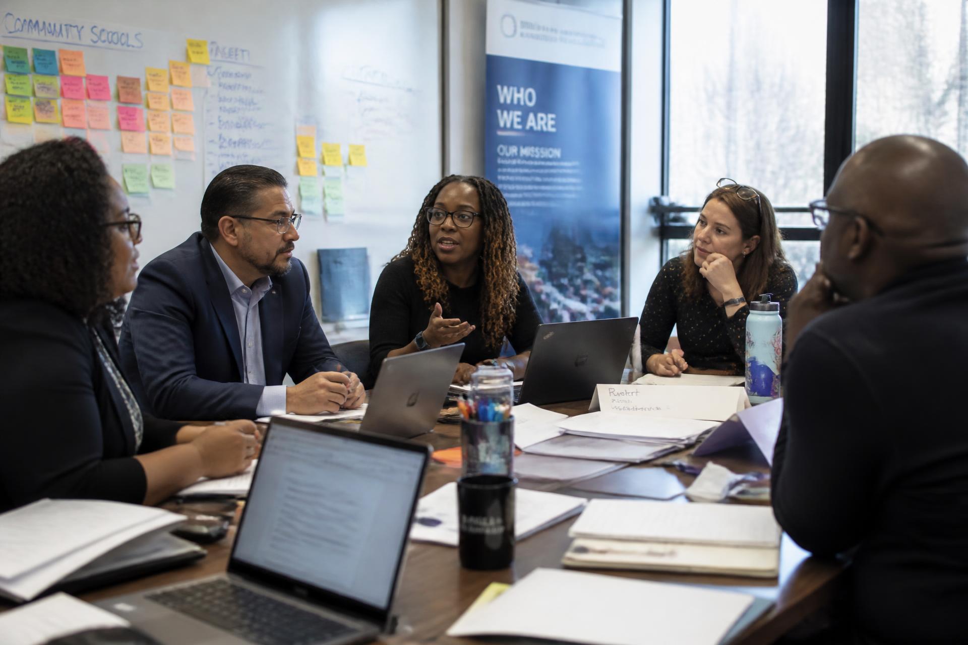Community Schools directors and district leaders collaborating in a planning session